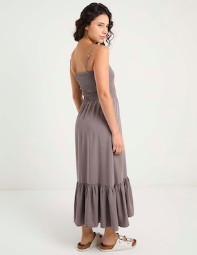 Vestido largo casual Coffee Bean para mujer