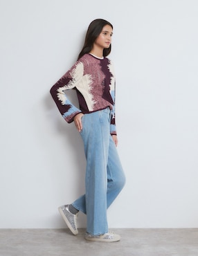 Jeans coulotte wide leg Brownie para mujer