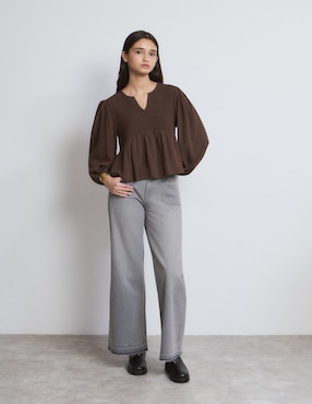 Blusa Brownie manga larga para mujer
