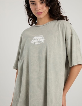 Playera manga corta Super Mario Galaxy Movie cuello redondo para mujer