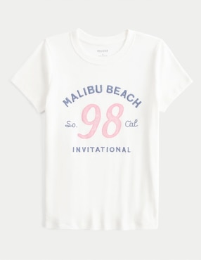Playera manga corta Hollister cuello redondo para mujer