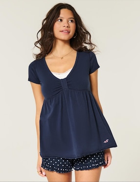 Playera manga corta Hollister para mujer