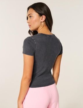 Playera manga corta Hollister cuello redondo para mujer