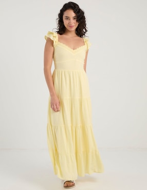 Vestido largo casual Hollister para mujer