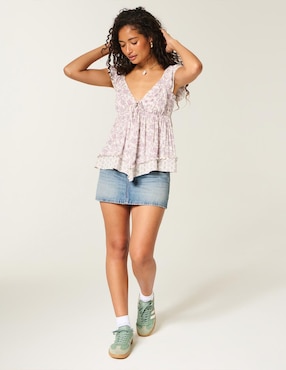 Blusa Hollister manga corta para mujer