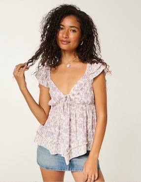 Blusa Hollister manga corta para mujer