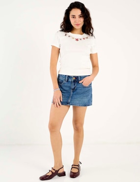 Falda mini Hollister a la cintura
