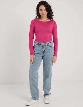Jeans straight cintura media Hollister para mujer