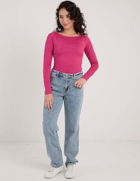 Jeans straight cintura media Hollister para mujer