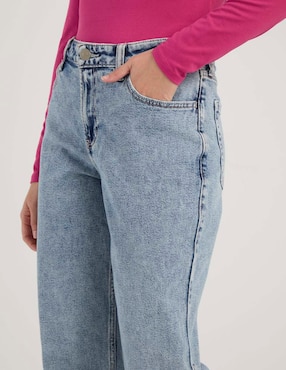 Jeans straight cintura media Hollister para mujer