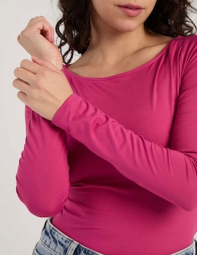 Playera manga larga Hollister cuello ojal para mujer