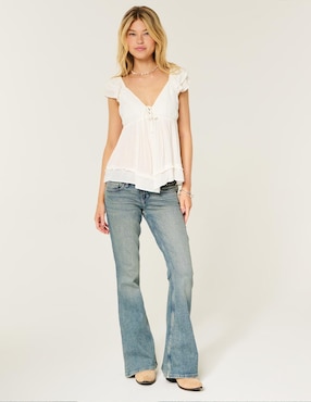 Blusa Hollister manga corta para mujer