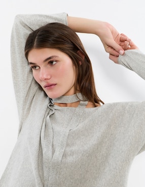 Suéter Brownie cuello asimétrico para mujer