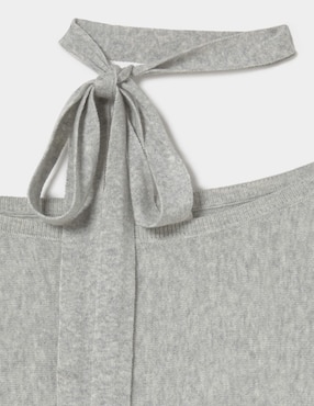 Suéter Brownie cuello asimétrico para mujer