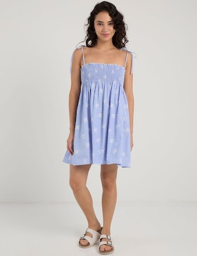 Vestido corto casual Coffee Bean para mujer
