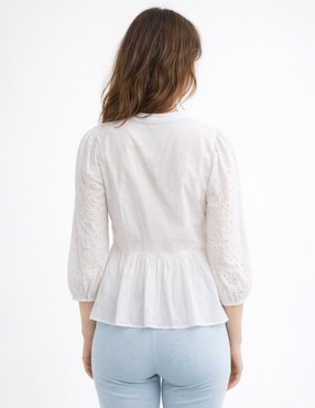 Blusa Biography manga 3/4 para mujer
