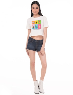 Playera manga corta sarah bustani cuello redondo para mujer