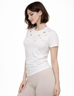 Playera manga corta Biography cuello redondo para mujer