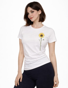 Playera manga corta Biography cuello redondo para mujer