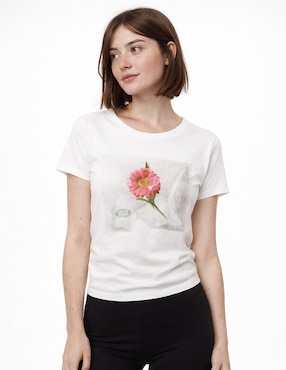 Playera manga corta Biography cuello redondo para mujer