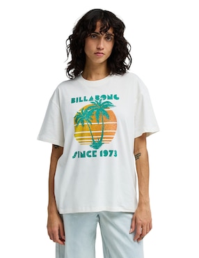 Playera manga corta Billabong My Beach Club cuello redondo para mujer