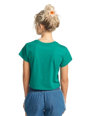 Playera manga corta Billabong Check Me In cuello redondo para mujer