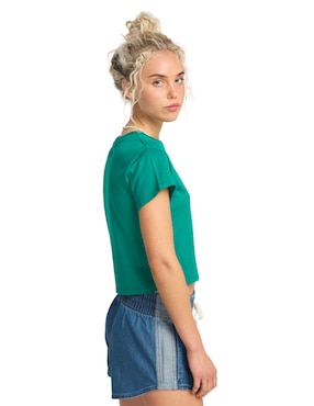 Playera manga corta Billabong Check Me In cuello redondo para mujer