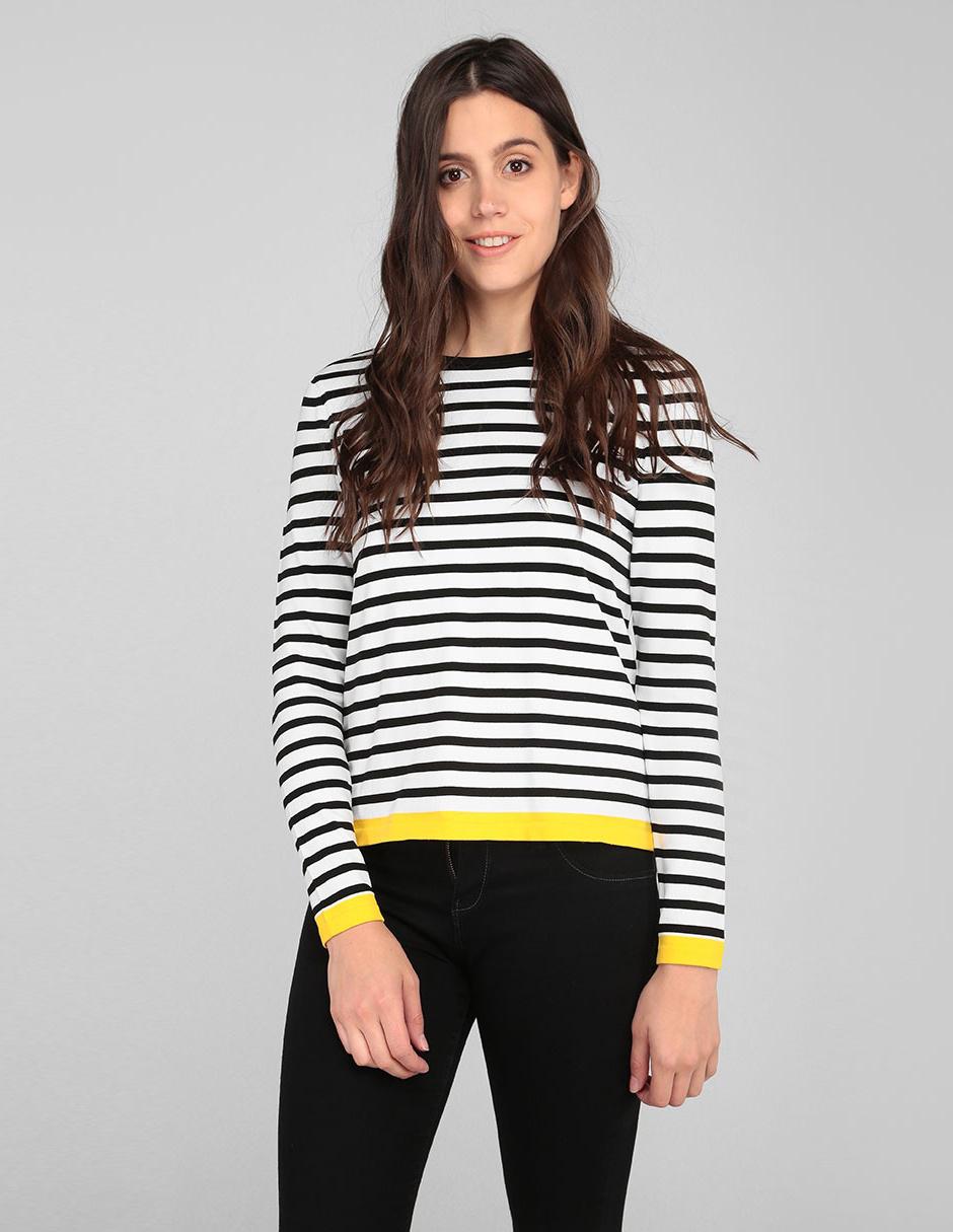blusa rayas manga larga