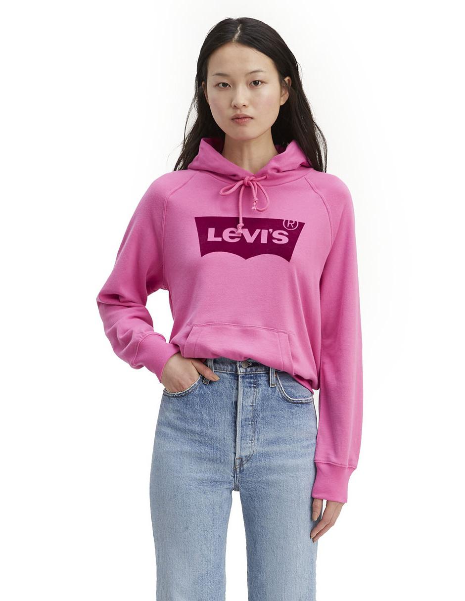 Sudadera Levi's rosa logotipo