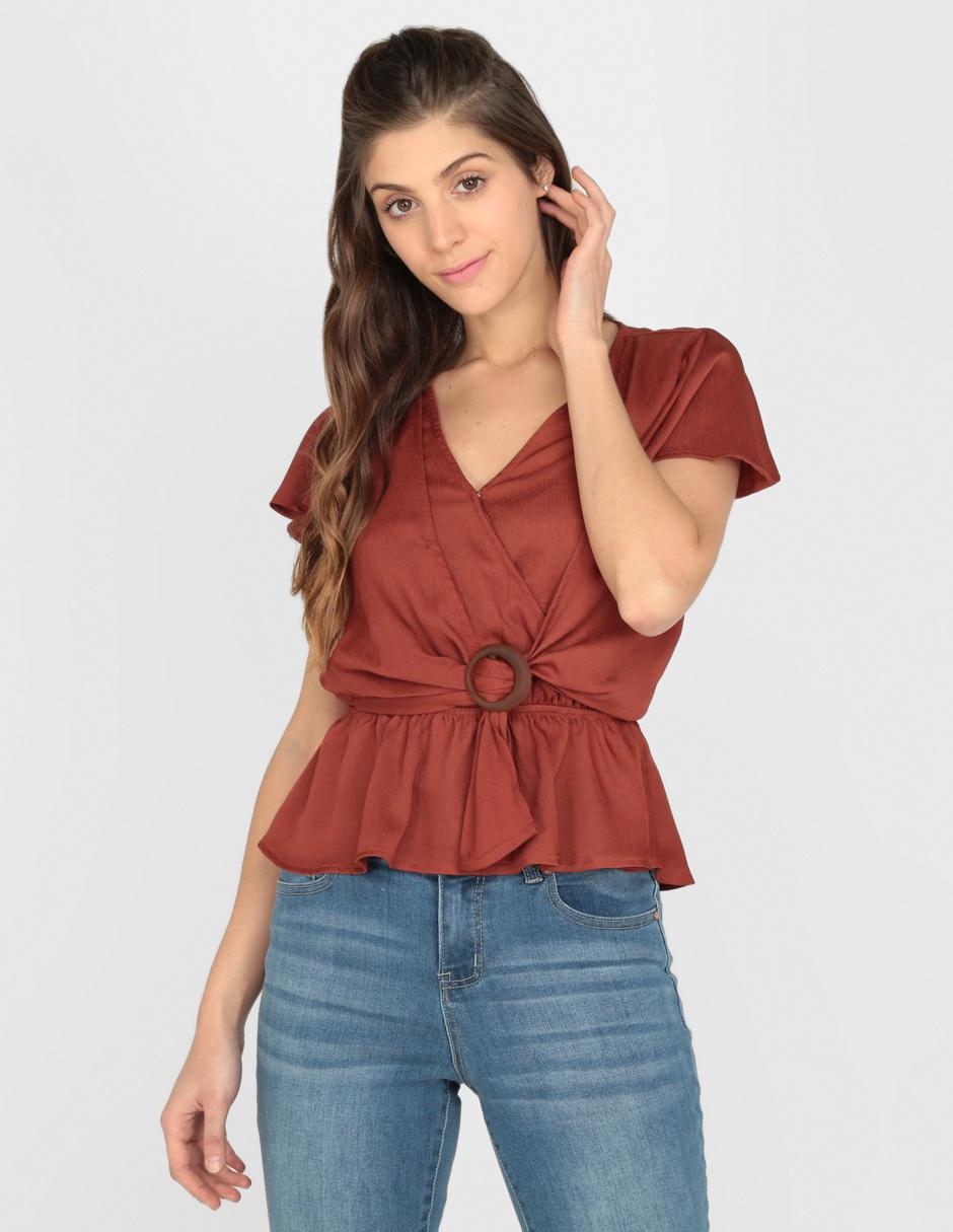 Blusa Coffee Bean cuello V 