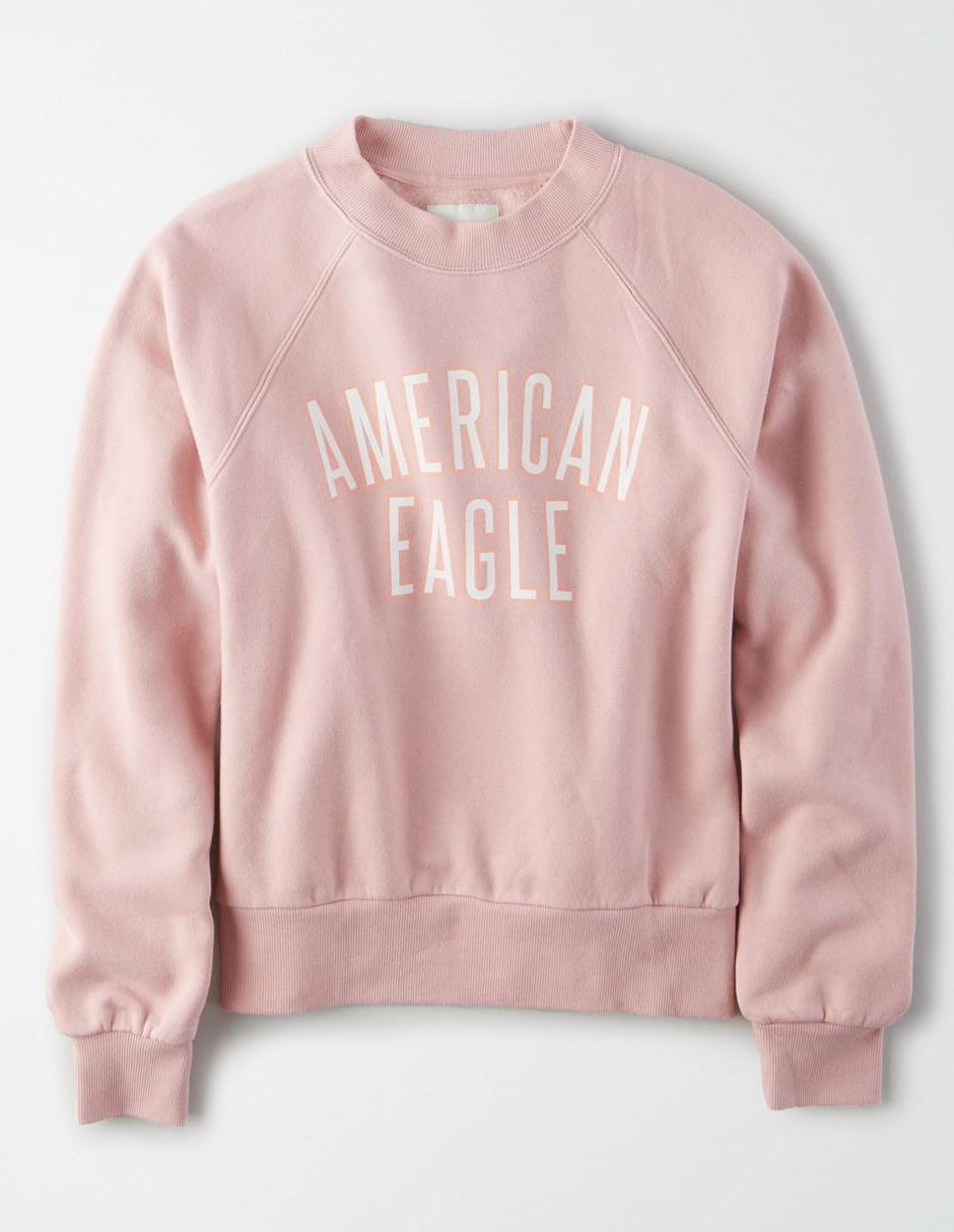 Sudadera American Eagle rosa claro con logotipo en Liverpool
