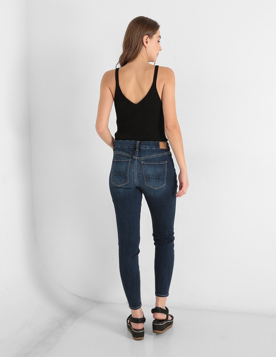 Jeans skinny corte cintura para mujer