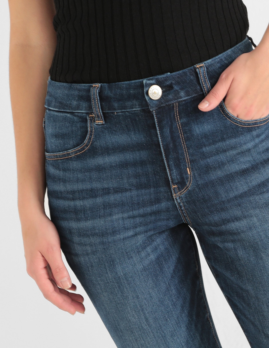 Jeans skinny corte cintura para mujer