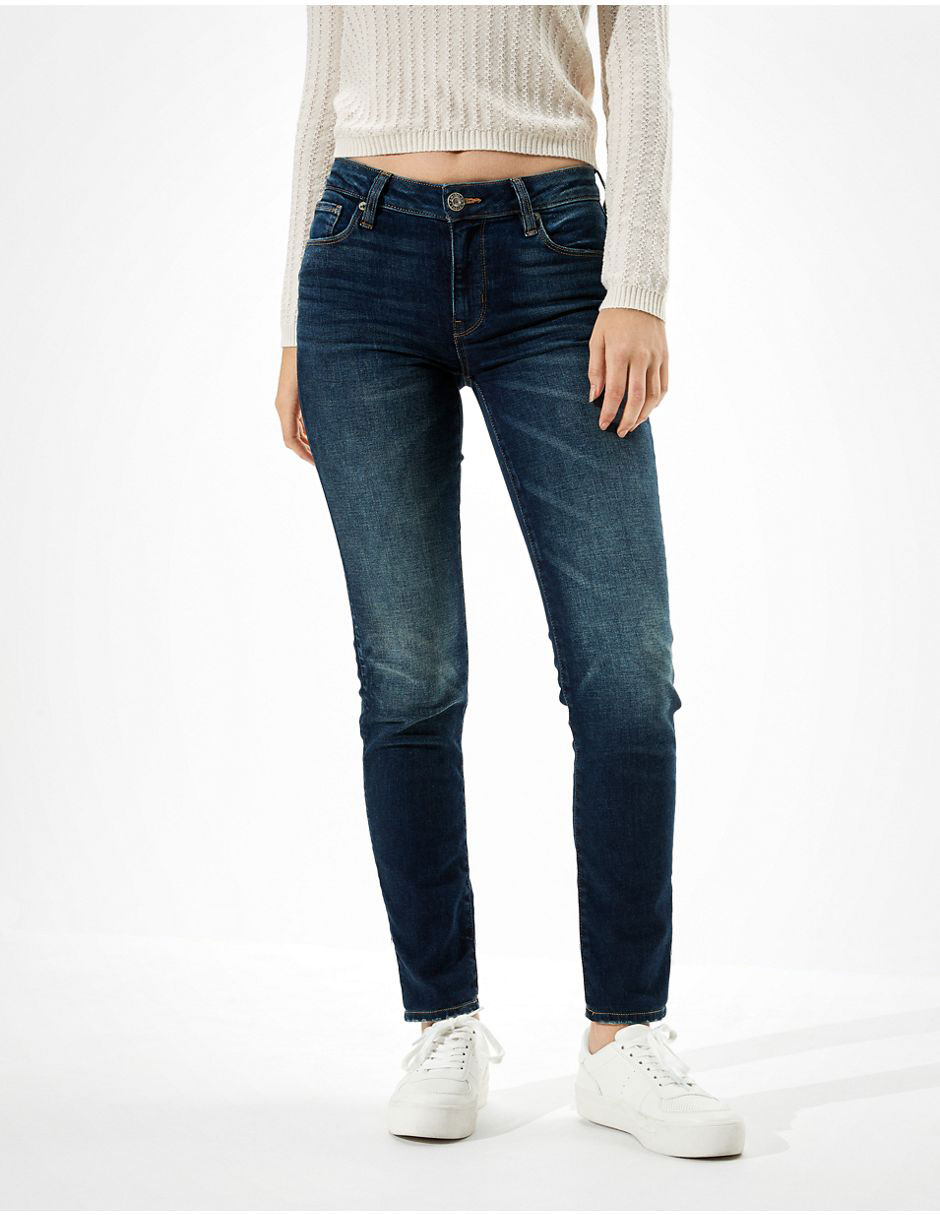 Jeans slim American Eagle lavado obscuro corte cintura para mujer Liverpool.com.mx