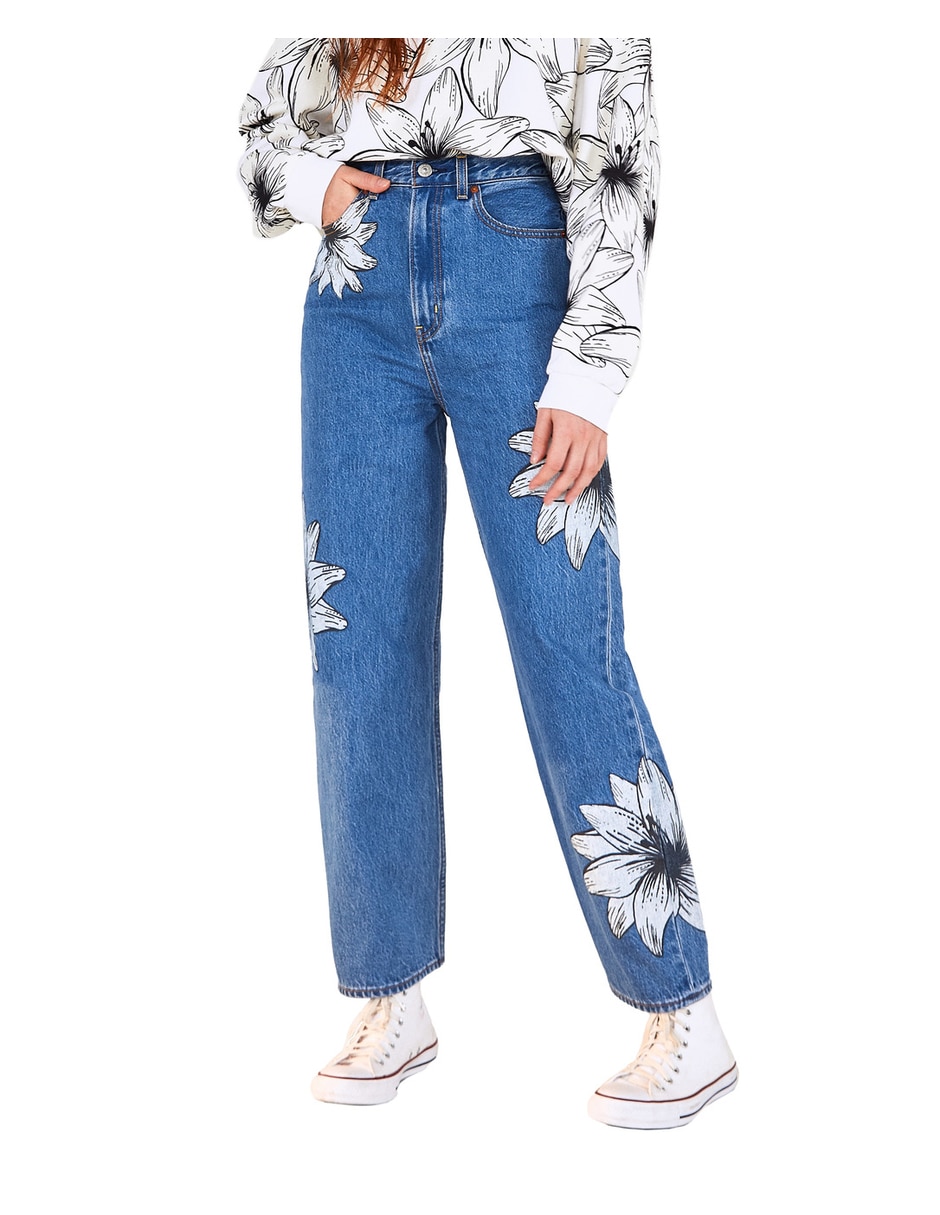 Jeans relajado Levi's Farm Rio corte media cintura para mujer en Liverpool