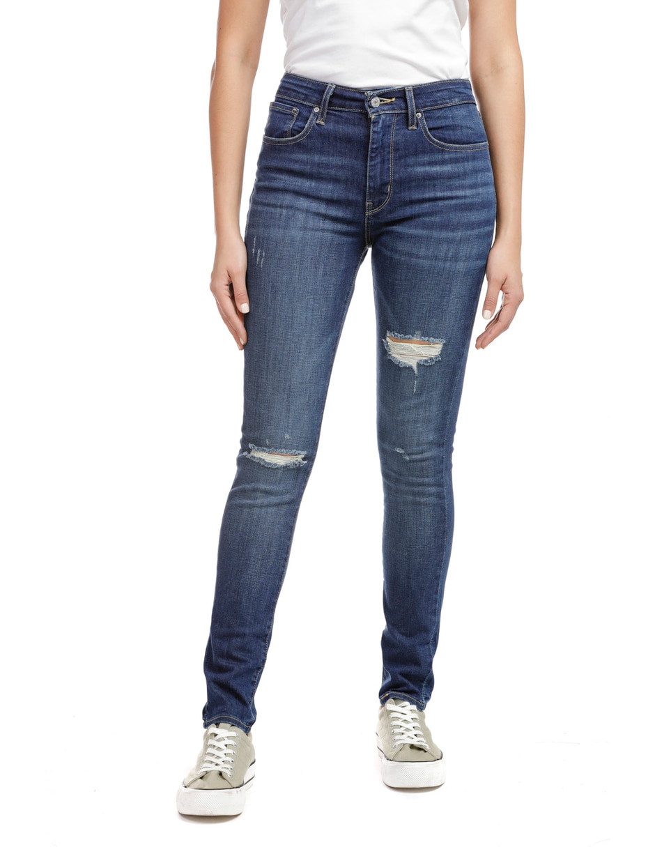Jeans skinny Levi's 721 high rise skinny desgastado corte cintura alta para  mujer