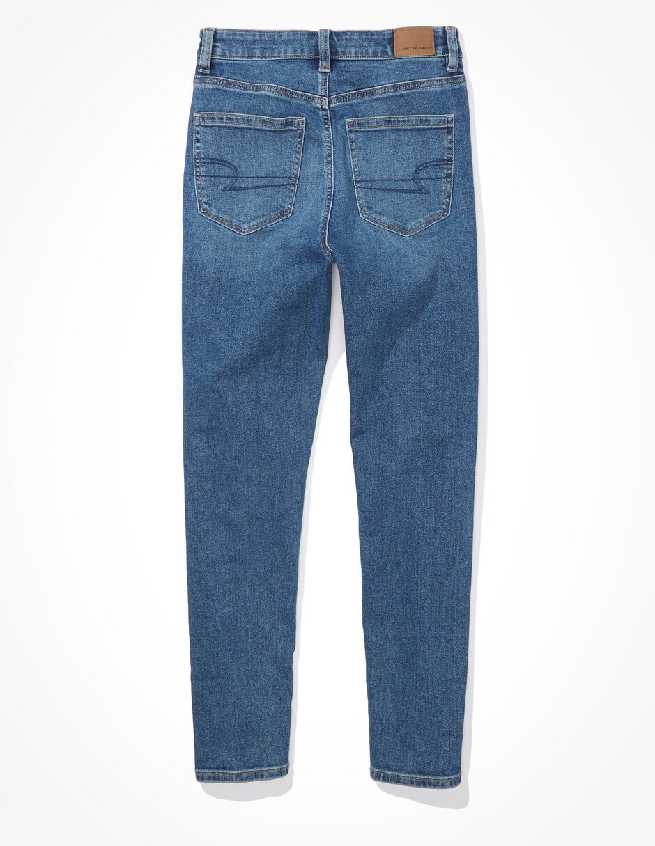 Jeans capri mom American Eagle corte cintura para mujer 4