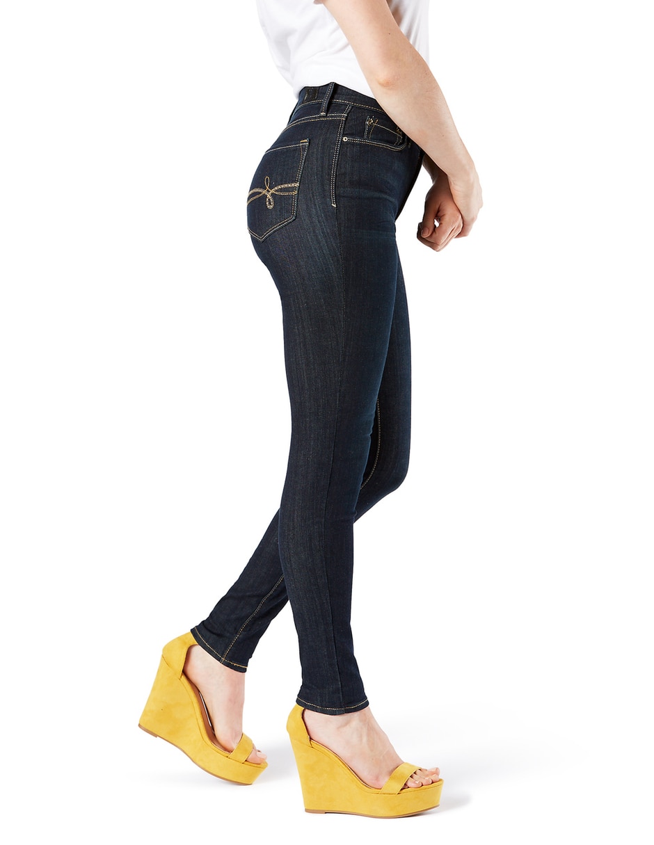 Jeans skinny corte cintura alta para mujer 2