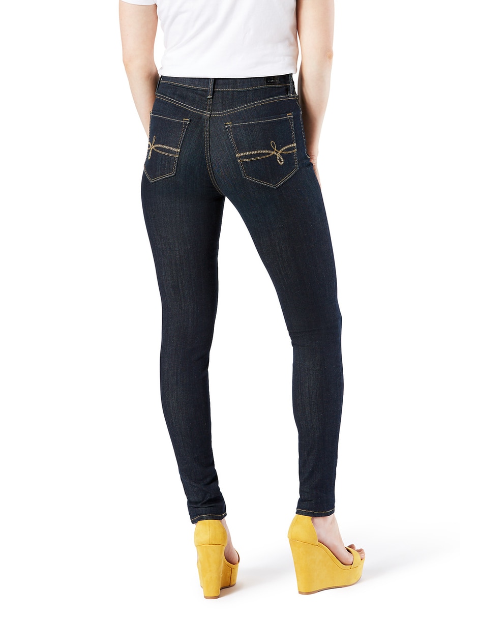 Jeans skinny corte cintura alta para mujer 3