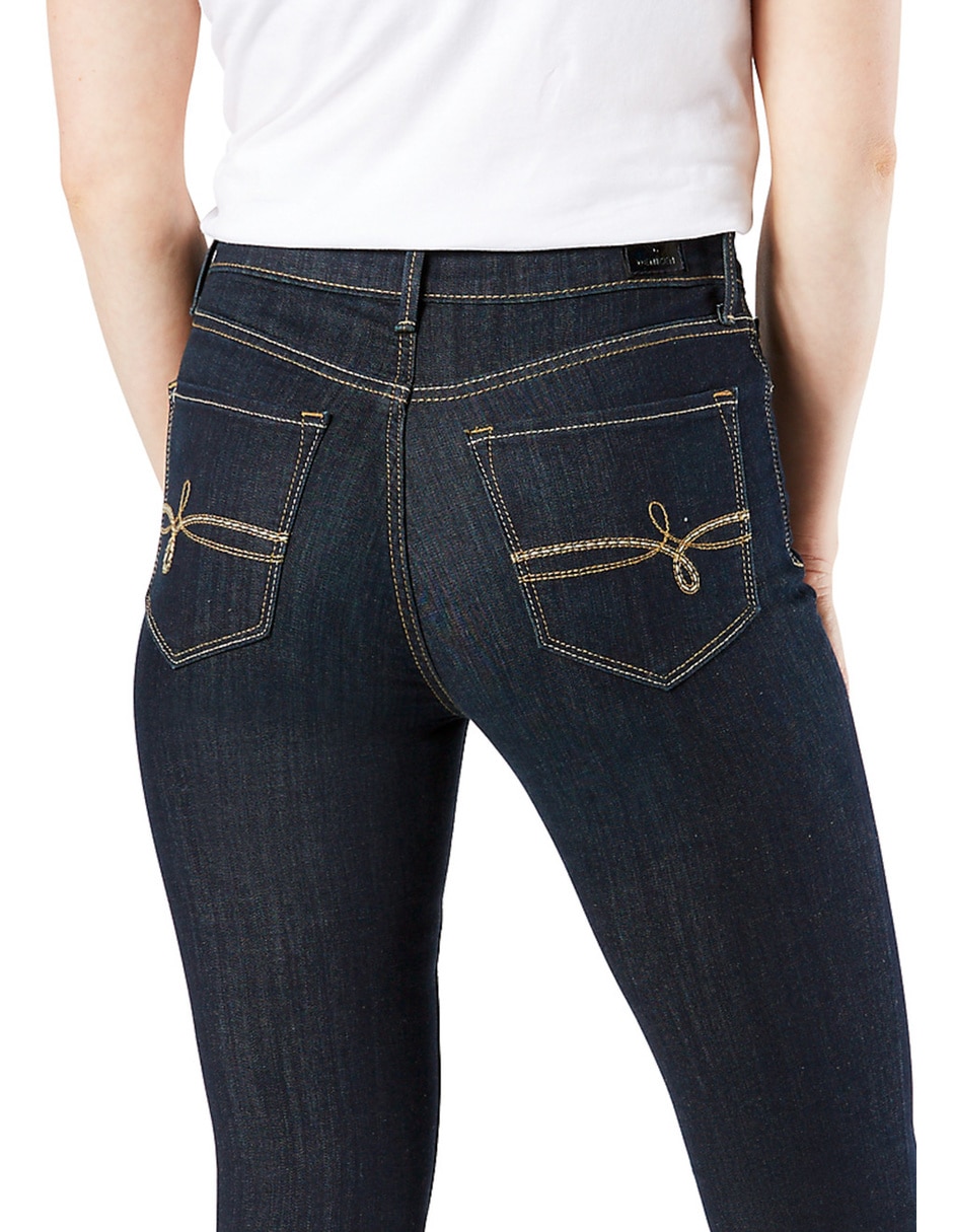 Jeans skinny corte cintura alta para mujer 4