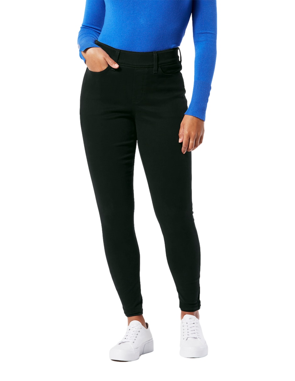 Jeans skinny lavado obscuro corte cadera para mujer