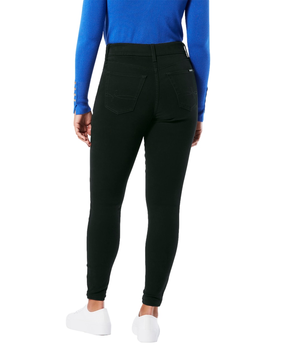 Jeans skinny lavado obscuro corte cadera para mujer 3