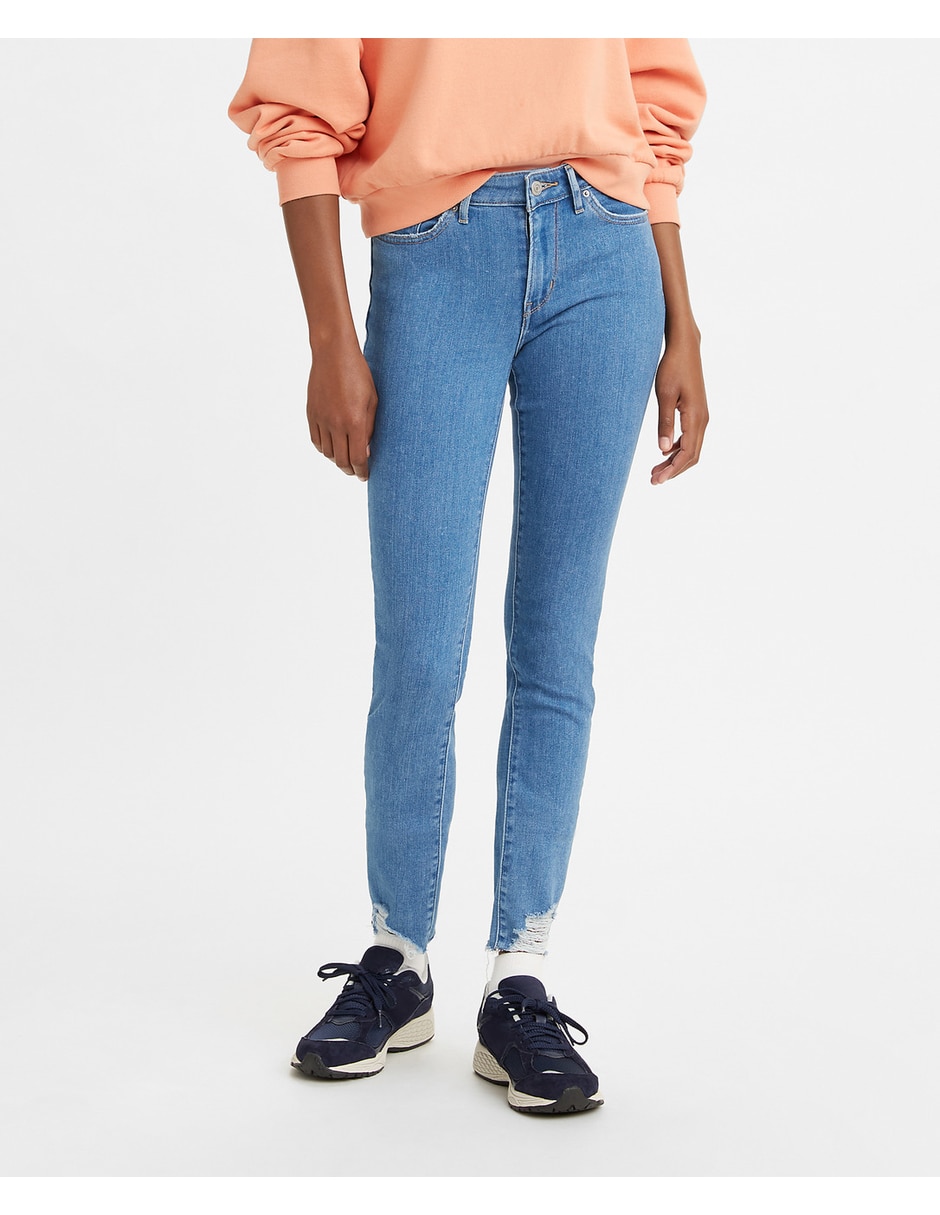 Jeans skinny Levi's 711 lavado claro corte media cintura para mujer en  Liverpool