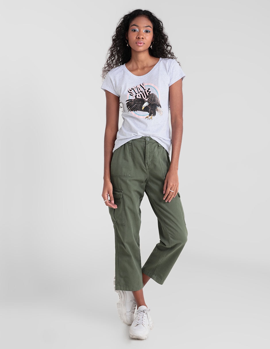 Playera manga corta cuello redondo para mujer 3