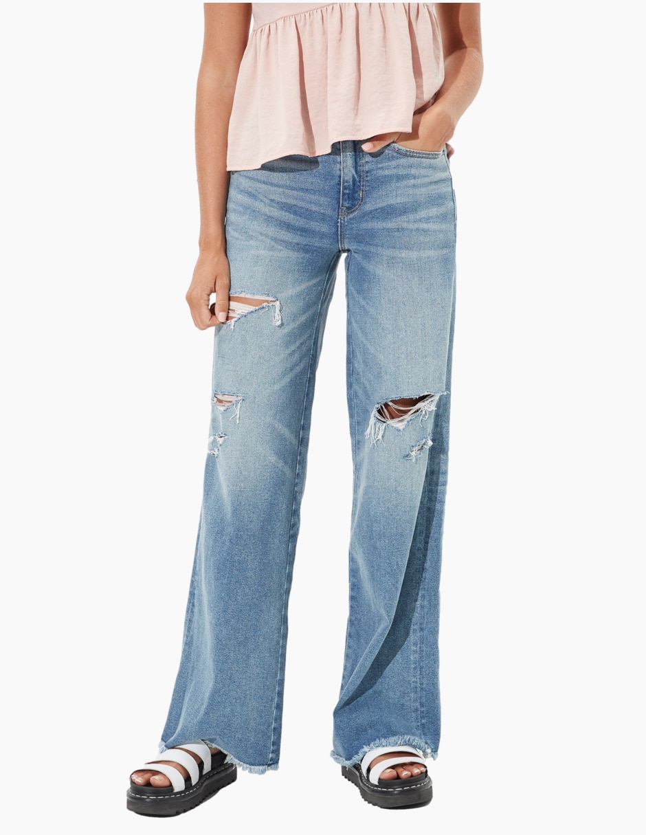 Pantalones Mujer | Bershka Jeans Flare Azul - Bellavista