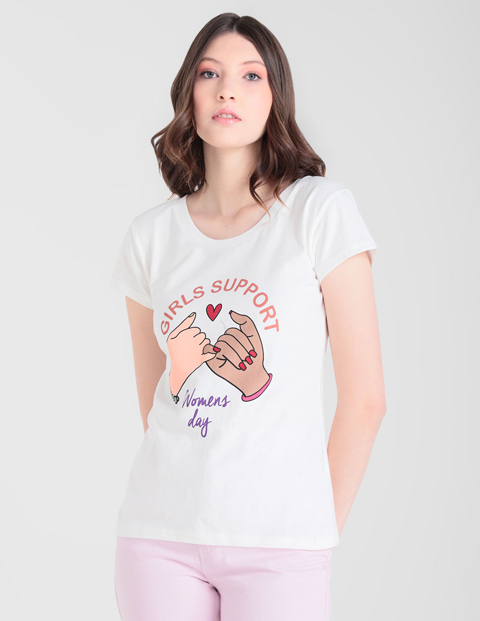 Playera manga corta cuello redondo para mujer Playera manga corta cuello redondo para mujer