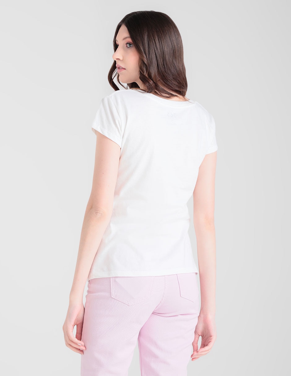 Playera manga corta cuello redondo para mujer 2