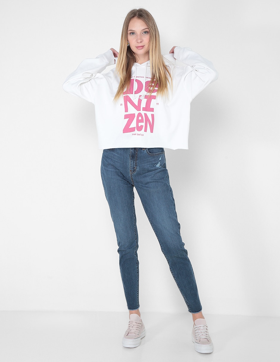 Jeans super skinny High Rise Jegging lavado destruido corte cintura alta para mujer 3