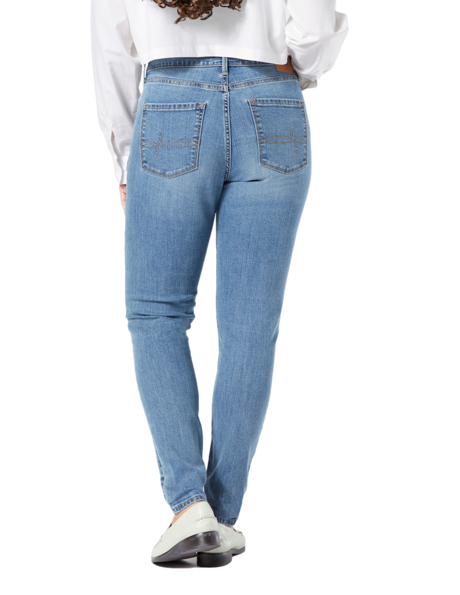 Jeans skinny lavado medio corte cintura alta para mujer 3