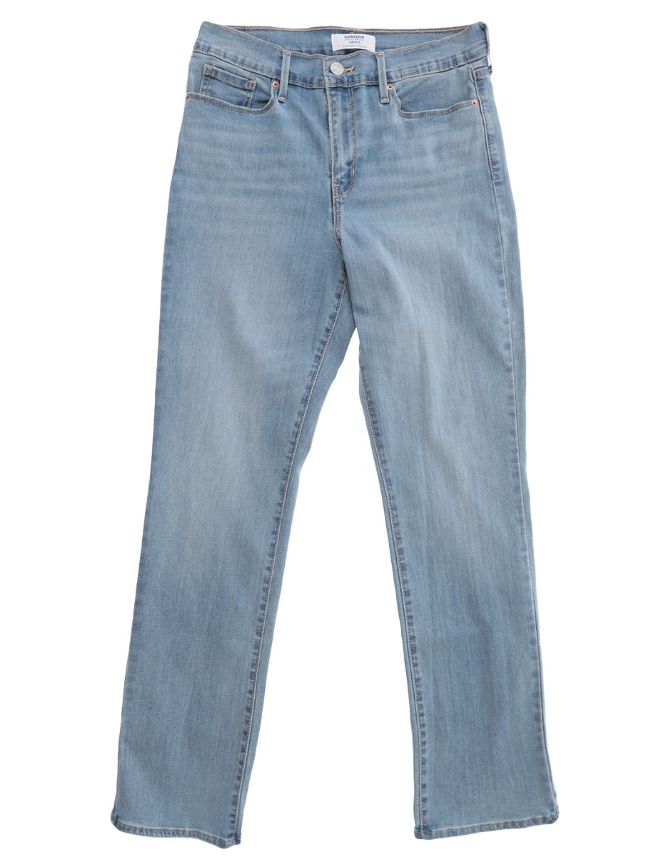 Jeans straight High-Rise corte cintura alta para mujer